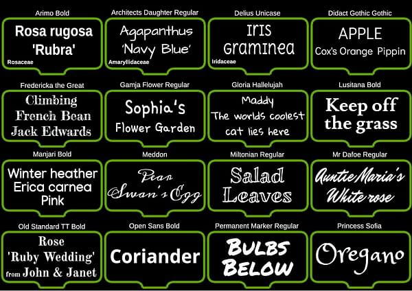 anodised aluminium plant labels