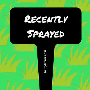 Engraved garden label for your garden – Recently Sprayed
